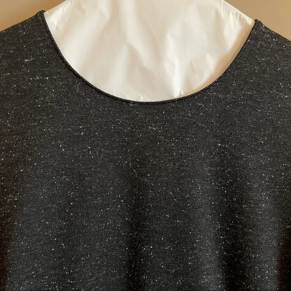 Theory Fitted Short Sleeve Shell Top Melange Ponte - Picture 11 of 13